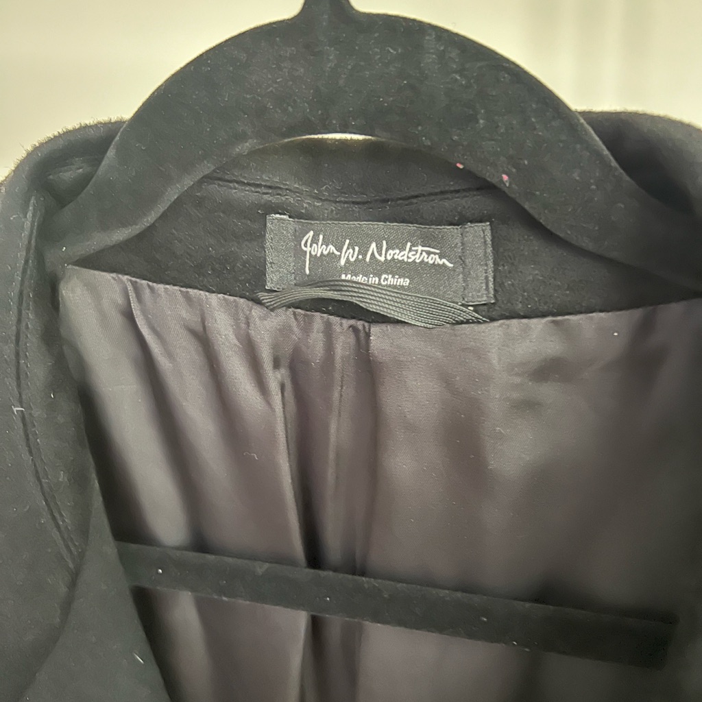 John W Nordstrom Men’s Over Coat. 100% Wool Woven In Italy By Loro Piana